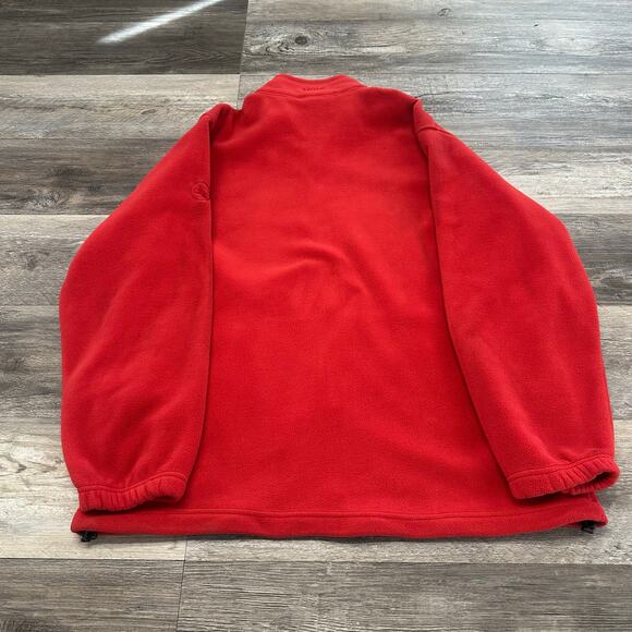 Aigle‎ Red Black Men XL Microfleece Full Zip Mock Neck Windgear Jacket Gorpcore - Picture 3 of 8